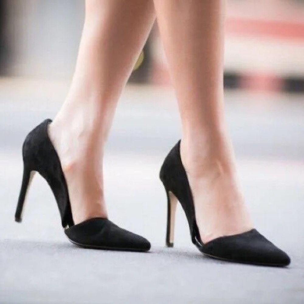 Banana Republic Adelia D'Orsay Pump Heels, Office Dressy Pointed Suede Stilettos